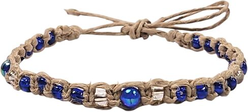 BlueRica Hemp Anklet Bracelet with Rasta Beads in Kuwait