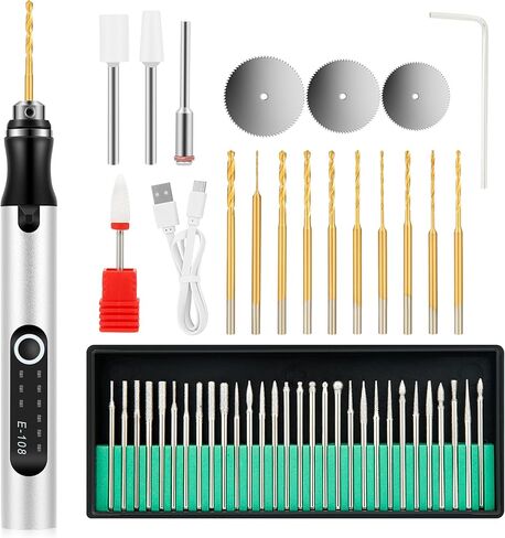 Precision Engraving Pen, 3 Speed Cordless Engraver with 47 Bits & Case, USB Rechargeable, Mini Engraving Tool for Jewelry, Glass, DIY Crafts in Kuwait