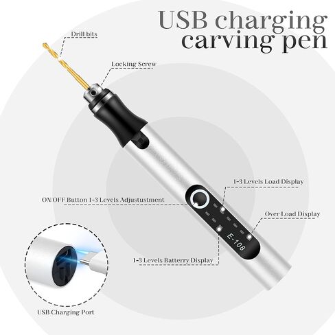 Precision Engraving Pen, 3 Speed Cordless Engraver with 47 Bits & Case, USB Rechargeable, Mini Engraving Tool for Jewelry, Glass, DIY Crafts in Kuwait