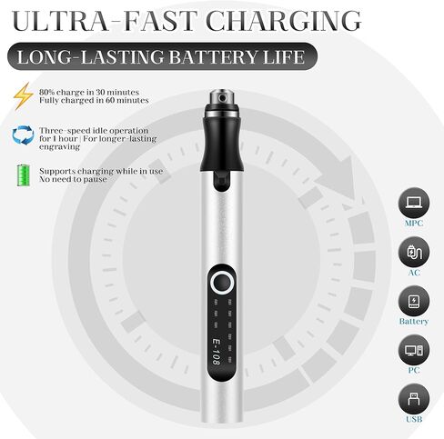 Precision Engraving Pen, 3 Speed Cordless Engraver with 47 Bits & Case, USB Rechargeable, Mini Engraving Tool for Jewelry, Glass, DIY Crafts in Kuwait