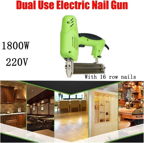 تنجيد الهوائية المهنية Stapler 1800W استخدام مزدوج الاستخدام الكهربائي الأثاث Stapler Staple بندقية مستقيمة 220 فولت أدوات قوة النجارة الخشبية in Saudi Arabia