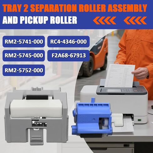 1 مجموعة صينية 2 مجموعة أسطوانة الفصل ونيكوب أسطوانة متوافقة مع HP 501 506 M501 M506 M527 ، استبدل لـ RM2-5745-000 RM2-5741-000 in Saudi Arabia