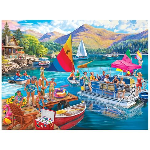 RoseArt - Bigelow Illustrations - Harvest at The Cabin 500 Piece Jigsaw Puzzle - Autumn Scene Puzzle for Adults in Kuwait