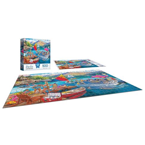 RoseArt - Bigelow Illustrations - Harvest at The Cabin 500 Piece Jigsaw Puzzle - Autumn Scene Puzzle for Adults in Kuwait