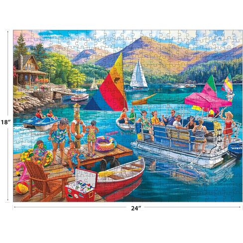 RoseArt - Bigelow Illustrations - Harvest at The Cabin 500 Piece Jigsaw Puzzle - Autumn Scene Puzzle for Adults in Kuwait
