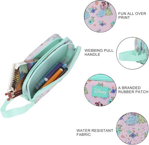 BioWorld Disney Princesses Dual-Compartment Case مع مقبض سحب الحزام in Saudi Arabia