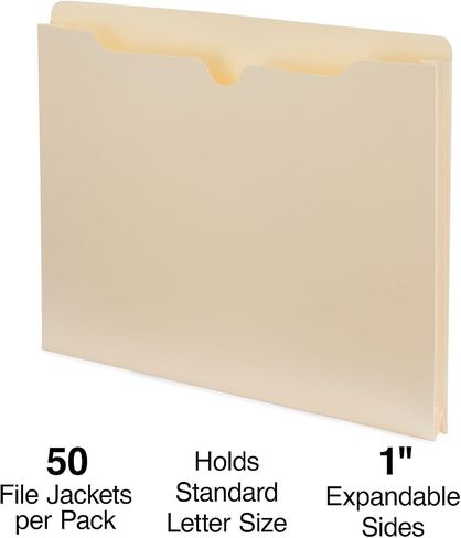 Staples File Jacket, 1-inch Expansion, Letter Size, Manila, 100/Carton (ST541092-CCVS) in Saudi Arabia