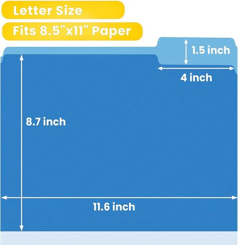 SUNEE File Folders, 150 Pack Manilla Folders 8.5 x 11, Colored File Folders Home Office School Supplies for Documents Files Paper, 5 Assorted Colors in Saudi Arabia