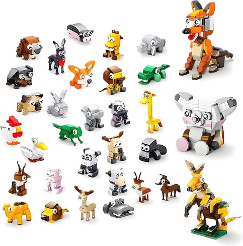 30 Packs Building Blocks Party Favors for Kids, 10 in 1 Mini Animals Building Block Sets for Classroom Prizes, Birthday, Party Favors Return Gifts, Valentines, Easter Gifts (Ocean) in Kuwait