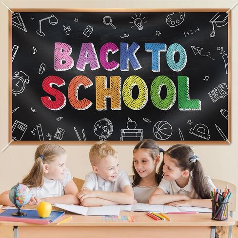 Welcome Back to School Backdrop Banner Decorations First Day of School Banner Decorations for Classroom Preschool Elementary School Large Fabric 5.9x3.6ft in Saudi Arabia