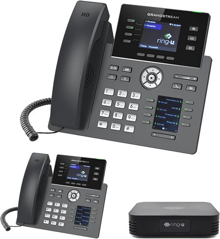 Ring-U Hello Hub Small Business PBX Phone System and Service VoIP 6-Phone Bundle (Hello Hub + 6 Homeptive Home with WiFi + Bluetooth) Ring-U Telephone Service. in Saudi Arabia