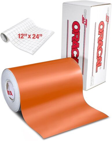 ORACAL 631 Matte Orange Adhesive Craft Vinyl 12 Inches x 6 Feet Including 12 Inches x 24 Inches Roll of Clear Transfer Paper in Saudi Arabia