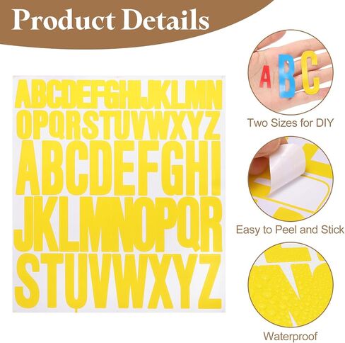 uxcell 10 Sheet Vinyl Letter Stickers, 1 Inch, 2 Inch 520Pcs Self Adhesive Alphabet Stickers Waterproof Decals for Wall Poster Window DIY Crafts Art Making, Black in Saudi Arabia