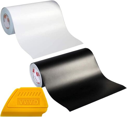 ORACAL 651 Multi-Color Vinyl Starter Kit 12" x 5ft 2-Roll Bundle Including Hard Yellow Detailer Squeegee (Matte Black/White) in Saudi Arabia