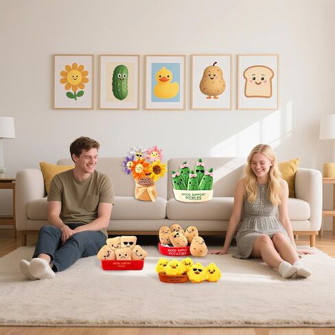 Mood Support Plush Potatoes Bundle: 5 Adorable Stuffed Potatoes in Basket, Emotional Wellness Stuffed Animals Toys, Stress Relief Sensory Toys for Adults & Kids Gift for Christmas/Birthday in Saudi Arabia