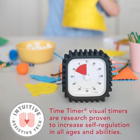 Time Timer Mod مع حالة حماية الإطارات - حالة الفحم مع مؤقت مرئي - العد التنازلي البصري الفردي لمدة 60 دقيقة ل ADHD والتوحد والأطفال والطلاب والبومودورو مع التشغيل الصامت (فقي) in Saudi Arabia