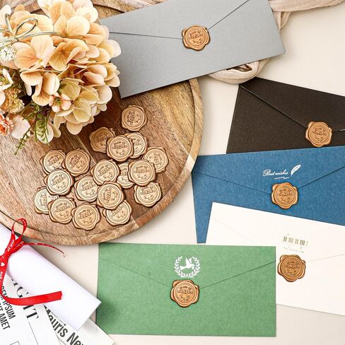 Gersoniel 50 Pcs Graduation Wax Seal Stickers Envelope Seals Cap Diploma Certificate Seals Class of 2024 Congrats Grad Certificate Graduation Stickers for Envelopes Diplomas Certificates Award(Gold) in Saudi Arabia