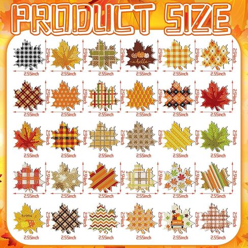 Motipuns 30 Pcs Fall Diamond Art Painting Magnet Kit Maple Leaves Fridge Magnet Refrigerator Sticker Diamond Painting DIY Art Craft for Beginners Adults Thanksgiving Autumn Decor(Novelty Maple Leaves) in Saudi Arabia