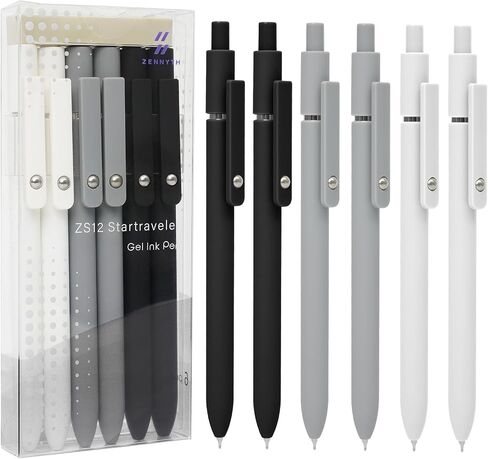 Gel Pens, 5 Pcs 0.5mm Quick Dry Black Ink Fine Point Smooth Writing with Silicone Grip,High-End Series Metal Clip Retractable Pens for Journaling Note Taking (Vintage) in Saudi Arabia