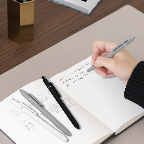 Gel Pens, 5 Pcs 0.5mm Quick Dry Black Ink Fine Point Smooth Writing with Silicone Grip,High-End Series Metal Clip Retractable Pens for Journaling Note Taking (Vintage) in Saudi Arabia