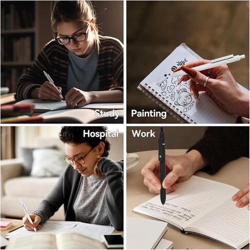 Gel Pens, 5 Pcs 0.5mm Quick Dry Black Ink Fine Point Smooth Writing with Silicone Grip,High-End Series Metal Clip Retractable Pens for Journaling Note Taking (Vintage) in Saudi Arabia