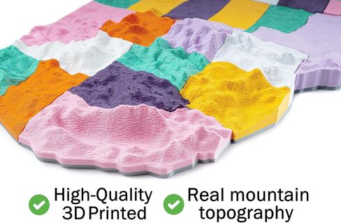 3D Mountains - 3D United States Puzzle - 50 States Magnetic Puzzle with NASA Based Topography, Homeschool Essentials & Geography Games, Geography Trivia in Saudi Arabia