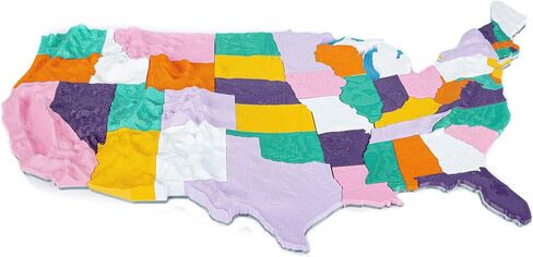 3D Mountains - 3D United States Puzzle - 50 States Magnetic Puzzle with NASA Based Topography, Homeschool Essentials & Geography Games, Geography Trivia in Saudi Arabia