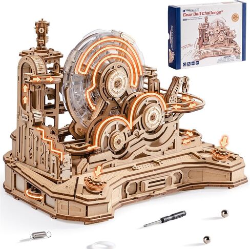 ROBOTIME 3D Wooden Puzzles Marble Run Set - 3D Puzzles for Adults-Mechanical Model Kit for Adults - Model Building Kits - Space/STEM/Engineering Gift in Saudi Arabia