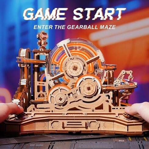 ROBOTIME 3D Wooden Puzzles Marble Run Set - 3D Puzzles for Adults-Mechanical Model Kit for Adults - Model Building Kits - Space/STEM/Engineering Gift in Saudi Arabia