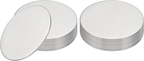 PATIKIL 18 Pcs Metal Stamping Blanks, 32mm Round Stamping Name Tags Stainless Steel Blanks Metal Plate Disc Circle for Laser Engraving Stamping Dog Tags Keychain Making in Saudi Arabia