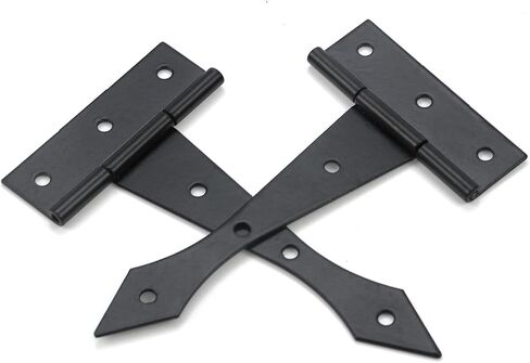 MY MIRONEY 12Pcs Strap Hinges Black Garage Door Hinges Decorative Door Hinges Hardware Gate Hinges Iron Shed Hinges with Screws, 3.94" x 0.87" in Saudi Arabia