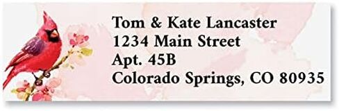 Cherry Blossoms Cardinal Personalized Classic Return Address Labels - Set of 240, Self-Adhesive, Flat-Sheet Select Labels, by Colorful Images in Saudi Arabia