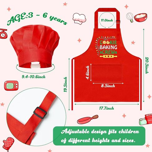 R HORSE 2PCS طفل المئزر وقبعة الشيف مجموعة، قابل للتعديل الأطفال الأزرق مطبخ المئزر اللباس لعب دور الشيف لعبة الطبخ الخبز اللوحة والتدريب مجموعات طفل مضحك الطبخ هدية عيد ميلاد للأطفال in Kuwait