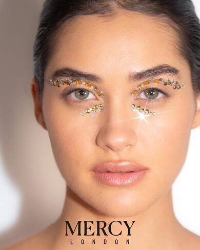 عين العين الوجه الوردي من قبل Mercy London Eye Liner Crystal Associory Face Gems Jewels All in One Halloween Headpiece Stick on in Kuwait