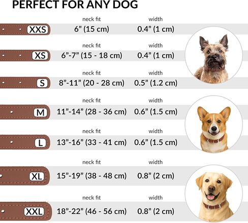 CollarDirect Rolled Leather Dog Collar, Soft Padded Round Puppy Collar, Handmade Genuine Leather Collar Dog Small Large Cat Collars 13 Colors (11-14 Inch, Red Smooth) in Kuwait