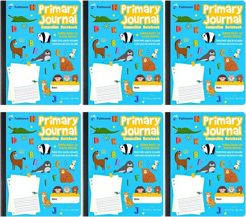 Fulmoon 24 PCS Commose Commose Bookboor K-2 with Space Space Primary Journal Dreges K-2 Draw and Write Journal Composition Book for Preschool Classroom ، 80 Sheet (Multicolor) in Kuwait