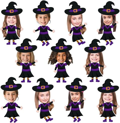 60 PCS Halloween Witch Cutout Decoration Kit Witch Paper Bulletin Board Cut Outs Halloween Classroom Decor in Saudi Arabia