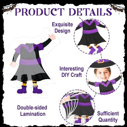 60 PCS Halloween Witch Cutout Decoration Kit Witch Paper Bulletin Board Cut Outs Halloween Classroom Decor in Saudi Arabia