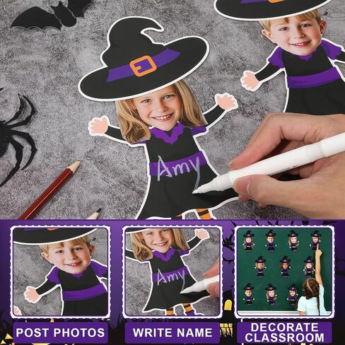 60 PCS Halloween Witch Cutout Decoration Kit Witch Paper Bulletin Board Cut Outs Halloween Classroom Decor in Saudi Arabia