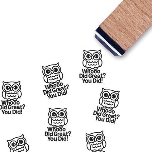 Owl Teacher Rubber Stamp, 3/5 Inch Small Mini Stamp for Scrapbooking Card Making Planner in Saudi Arabia