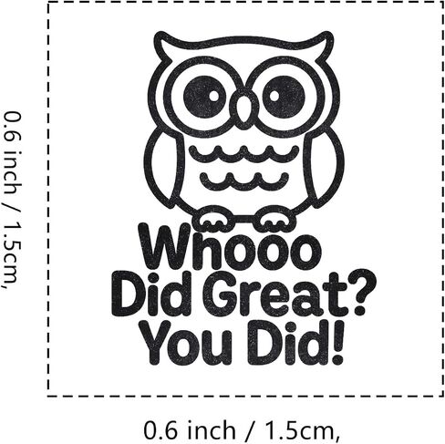 Owl Teacher Rubber Stamp, 3/5 Inch Small Mini Stamp for Scrapbooking Card Making Planner in Saudi Arabia