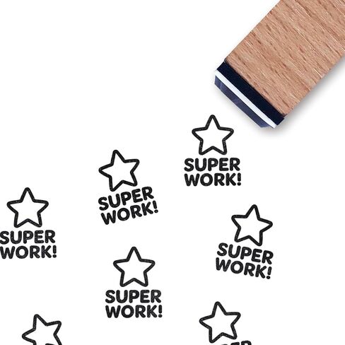 Super Work Teacher Rubber Stamp, 3/5 Inch Small Mini Stamp for Scrapbooking Card Making Planner in Saudi Arabia
