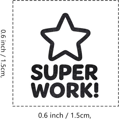 Super Work Teacher Rubber Stamp, 3/5 Inch Small Mini Stamp for Scrapbooking Card Making Planner in Saudi Arabia