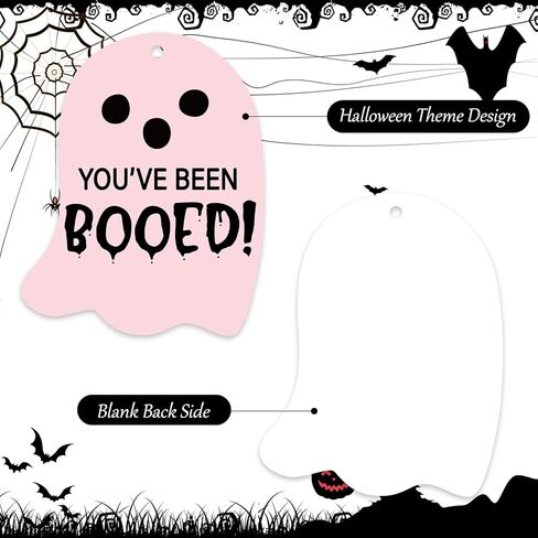 100pcs Halloween Ghost Paper Tags التي تم صهرها علامات معلقة مع حبل القنب لحفلات الحفلات الحرف DIY Supplies in Saudi Arabia