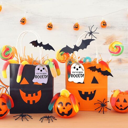 100pcs Halloween Ghost Paper Tags التي تم صهرها علامات معلقة مع حبل القنب لحفلات الحفلات الحرف DIY Supplies in Saudi Arabia