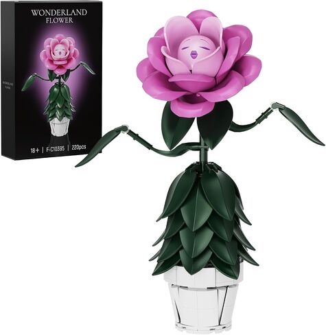 Wonderland Flower Building Sets, Compatible with Lego Flowers for Adults, Girls, Women and Fans - Pink Flower Gifts for Birthday, Party and Festivals (220 PCS) in Saudi Arabia