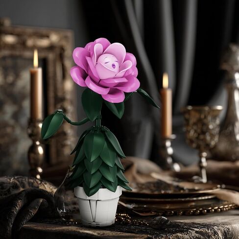 Wonderland Flower Building Sets, Compatible with Lego Flowers for Adults, Girls, Women and Fans - Pink Flower Gifts for Birthday, Party and Festivals (220 PCS) in Saudi Arabia