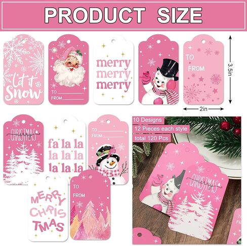 Whaline 120Pcs Halloween Paper Gift Tags Pink Cute Ghost Boo Pumpkin Hanging Labels with Cotton Rope for Birthday Baby Shower Name Present DIY Crafts, 10 Designs in Saudi Arabia