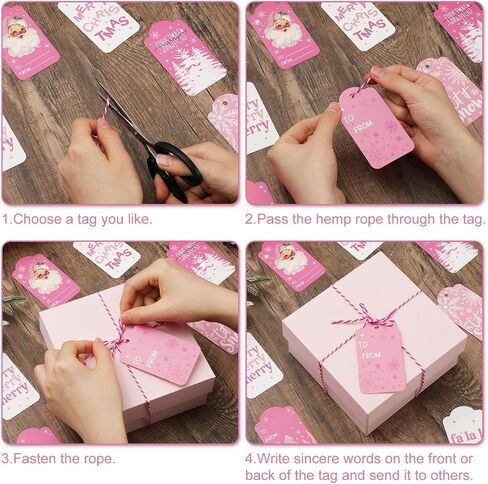 Whaline 120Pcs Halloween Paper Gift Tags Pink Cute Ghost Boo Pumpkin Hanging Labels with Cotton Rope for Birthday Baby Shower Name Present DIY Crafts, 10 Designs in Saudi Arabia