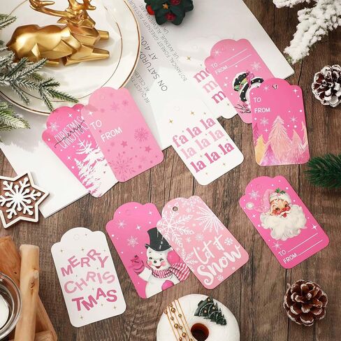 Whaline 120Pcs Halloween Paper Gift Tags Pink Cute Ghost Boo Pumpkin Hanging Labels with Cotton Rope for Birthday Baby Shower Name Present DIY Crafts, 10 Designs in Saudi Arabia